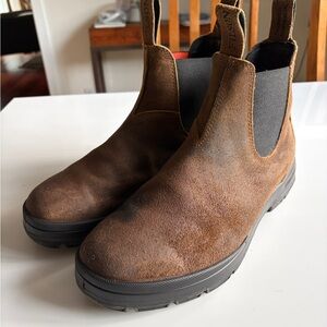 Filson X Blundstone waxed suede Brown Leather Chelsea Boots US12/AUS11